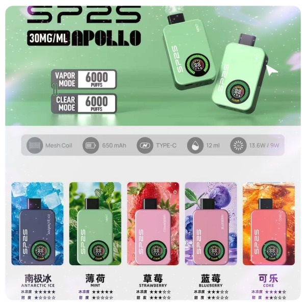 SP2S拋棄式12000口 一次性電子煙 雙模式【有煙+無煙】SP2S電子煙 新鮮日期 8/26